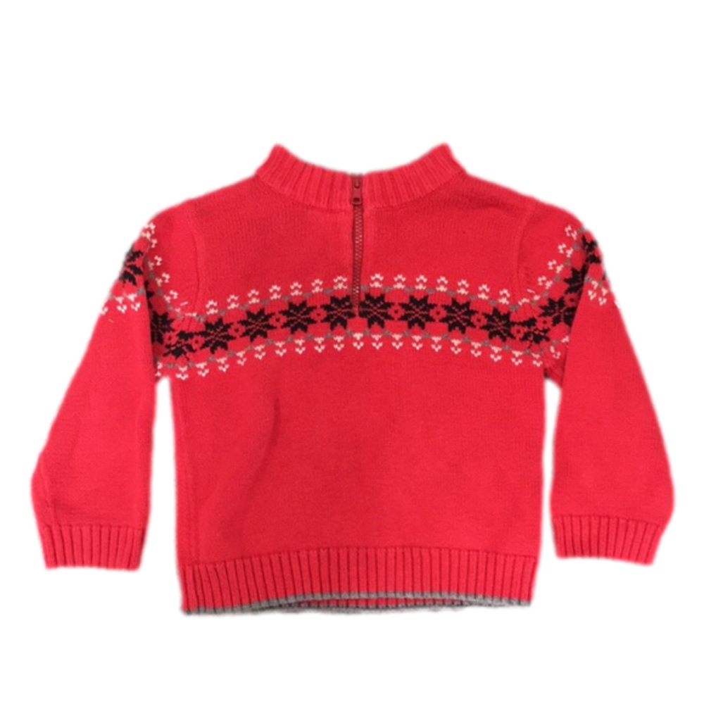 Gymboree Baby 18-24M Fair Isle Quarter Zip Knit Sweater 100% Cotton